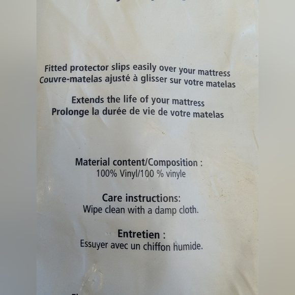NWT MAINSTAYS Queen Fitted Vinyl Mattress Protector - Picture 7 of 7